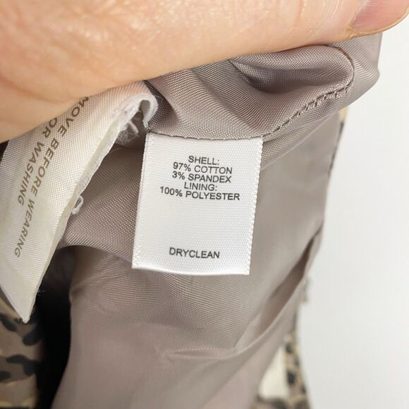 ANN TAYLOR LOFT Tan Animal Print Cheetah Knee Length‎ Pencil Skirt - Size 8 - Picture 4 of 4